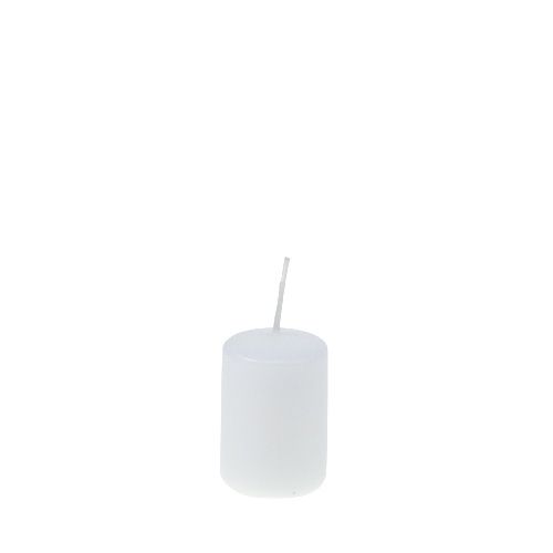 Floristik24 Stumpenkerzen Weiß Adventskerzen klein Kerzen 60/40mm 24 St