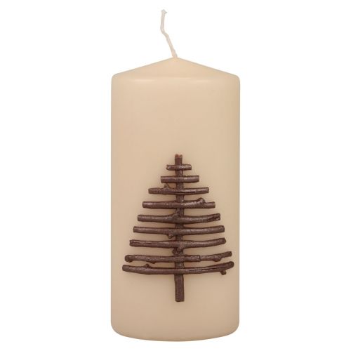 Floristik24 Weihnachtskerze Kerze Weihnachten Beige 150/70mm 1 St