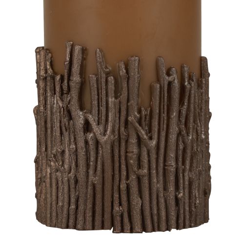 Artikel Stumpenkerze Äste Dekor Kerze Braun Karamell 150/70mm 1 St