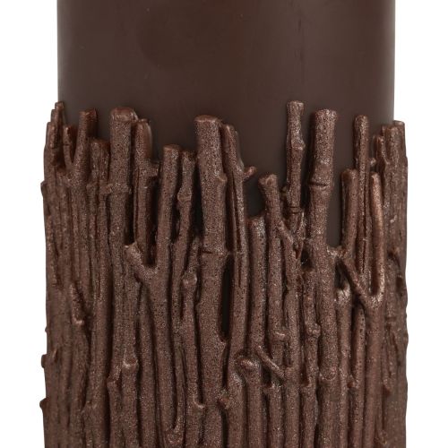 Artikel Stumpenkerze Äste Dekor Kerze Dunkelbraun 150/70mm 1 St