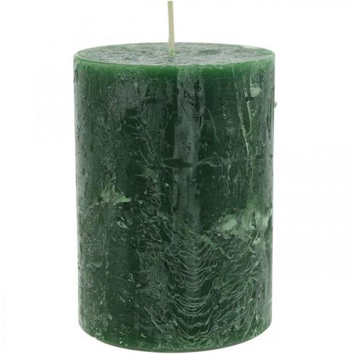 Floristik24 Durchgefärbte Kerzen Grün Rustic Safe Candle 80×110mm 4St