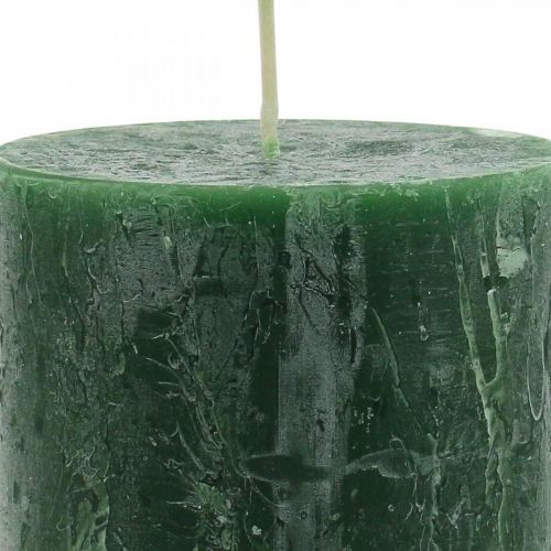 Artikel Durchgefärbte Kerzen Grün Rustic Safe Candle 80×110mm 4St