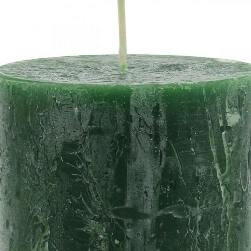 Artikel Durchgefärbte Kerzen Grün Rustic Safe Candle 80×110mm 4 St
