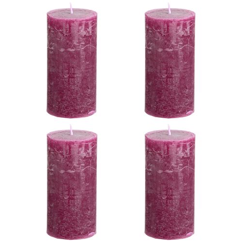 Artikel Stumpenkerzen durchgefärbt Berry Kerzen Lila 50×100cm 4 St