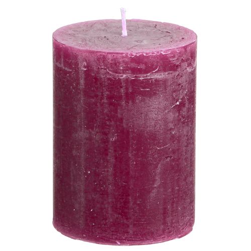 Floristik24 Stumpenkerzen durchgefärbt Berry Kerzen Lila 60×80mm 4 St
