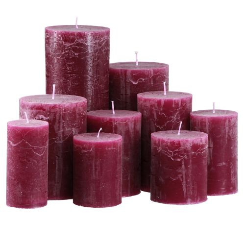 Artikel Stumpenkerzen durchgefärbt Berry Verschiedene Größen