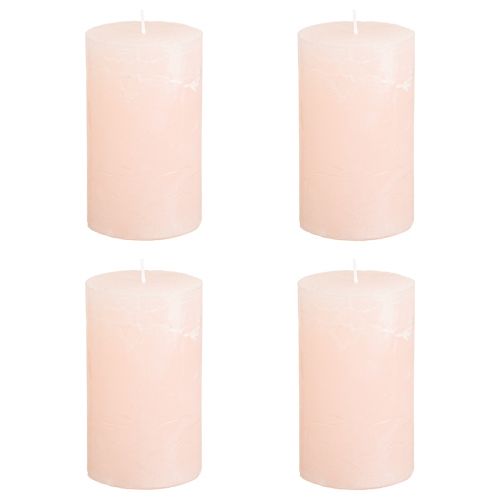 Artikel Stumpenkerzen durchgefärbt Hellrosa Kerzen Rosa 60×100mm 4 St