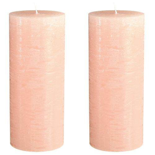Artikel Stumpenkerzen durchgefärbt Hellrosa Kerzen Rosa 85×200mm 2St