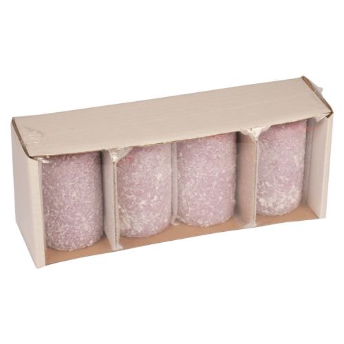 Floristik24 Stumpenkerzen Winter Weihnachtskerzen Lila 60×100mm 4 St
