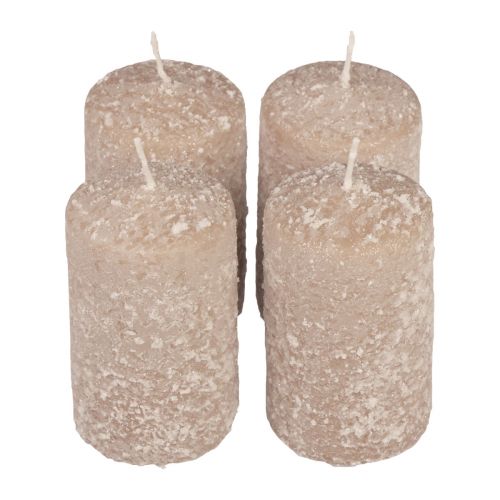 Floristik24 Stumpenkerzen Weihnachtskerzen Beige 60×100mm 4 St