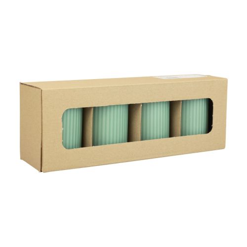 Artikel Stumpenkerzen Grün Smaragd Rillenkerzen 70/90mm 4 St