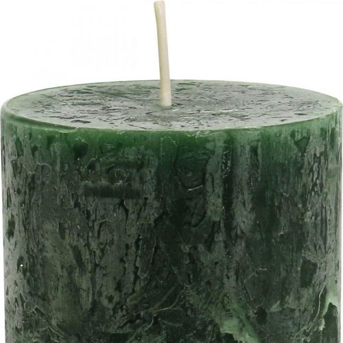 Artikel Durchgefärbte Kerzen Dunkelgrün Stumpenkerzen 70×110mm 4St