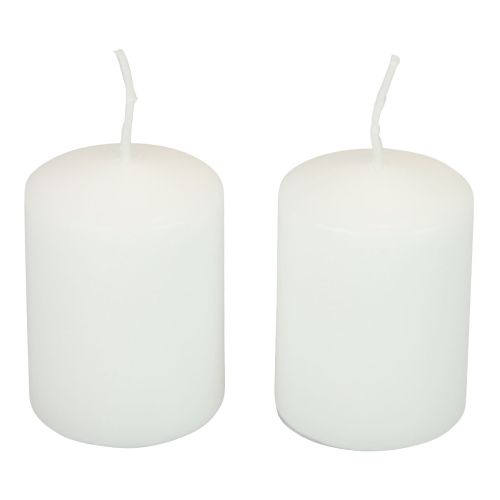 Floristik24 Stumpenkerzen Weiß Kerzen H70mm Ø50mm 12 St