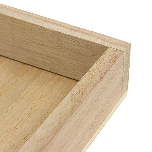 Floristik24 Tablett aus Holz mittel Natur 24,5cm x 24,5cm H3cm