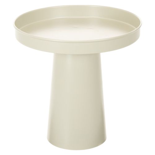 Tablett aus Metall mit Fuß 20 cm Beige-Grau für Kerzen und Figuren