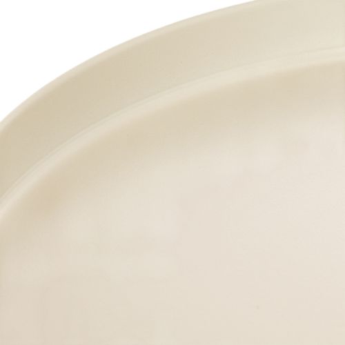 Dekotablett rund Metall Creme 30 cm auf Fuß für Tischdekoration | Floristik24.at