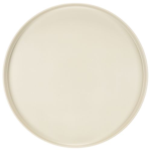 Dekotablett rund Metall Creme 30 cm auf Fuß für Tischdekoration | Floristik24.at