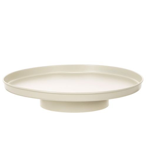 Dekotablett Metall 30 cm Beige Runde Form für Wohnraum
