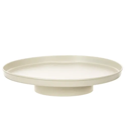 Dekotablett Metall 30 cm Beige Runde Form für Wohnraum bestellen | Floristik24.at