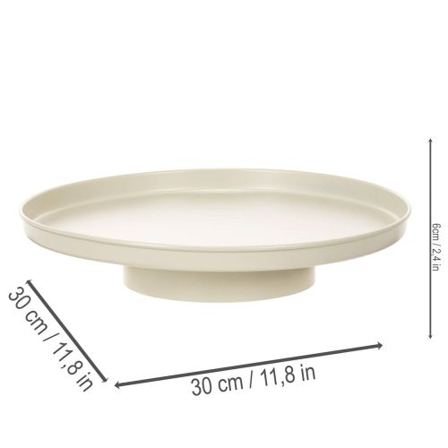 Dekotablett Metall 30 cm Beige Runde Form für Wohnraum | Floristik24.at