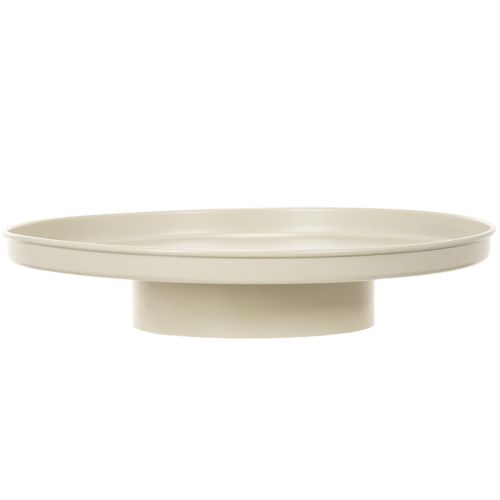 Dekotablett Metall 30 cm Beige Runde Form für Wohnraum | Floristik24.at