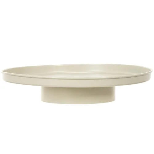 Dekotablett Metall 30 cm Beige Runde Form für Wohnraum | Floristik24.at
