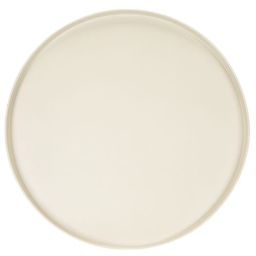 Runder Dekoteller aus Metall beige 40 cm mit 20 cm hohem Fuß | Floristik24.at