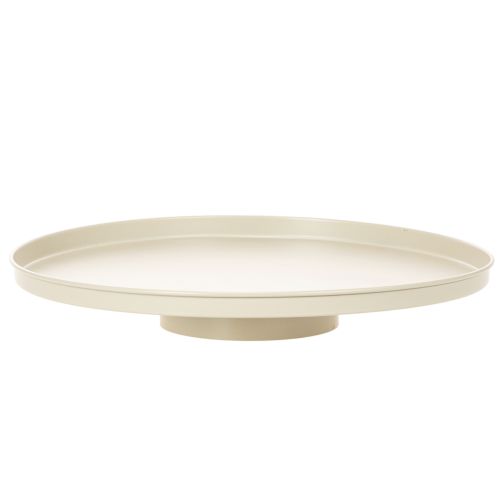 Dekoplatte Metall rund beige 41 cm für Innenbereich