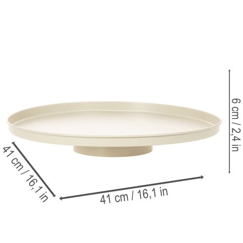 Dekoplatte Metall rund beige 41 cm für Innenbereich | Floristik24.at