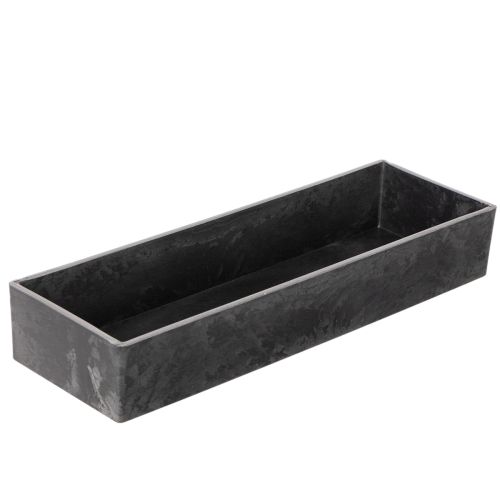 Rechteckige Dekoschale mit Griffen 32cm Anthrazit Kunststoff