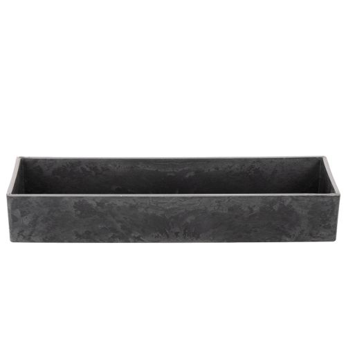 Rechteckige Dekoschale mit Griffen 32cm Anthrazit Kunststoff | Floristik24.at