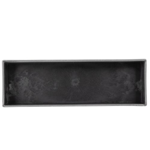 Rechteckige Dekoschale mit Griffen 32cm Anthrazit Kunststoff | Floristik24.at