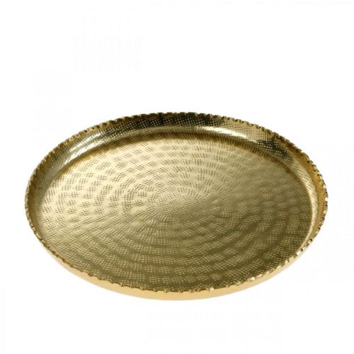 Floristik24 Dekotablett, Metallteller orientalisch, Tischdeko Ø25cm
