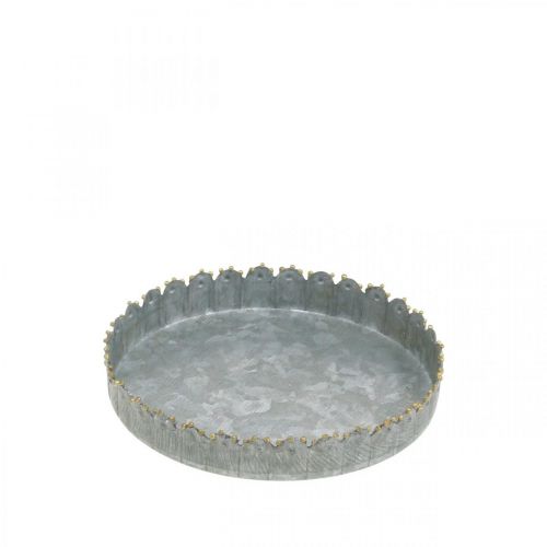 Dekoteller, Metalldeko, Kerzentablett rund Silbern/Golden Ø12,5cm H2cm Dekoteller, Metalldeko, Kerzentablett rund Silbern/Golden Ø12,5cm H2cm