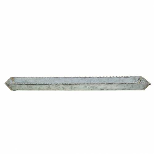 Floristik24 Weihnachts-Tablett Weiß gewaschen Zink 60×15cm