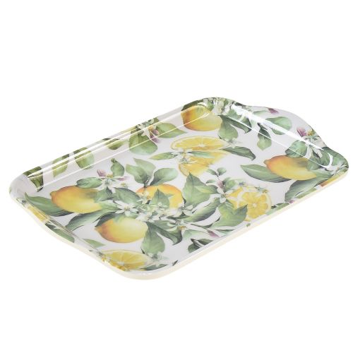 Floristik24 Tablett Zitronen Tischdeko Sommer Melamin 21x13x1,5cm