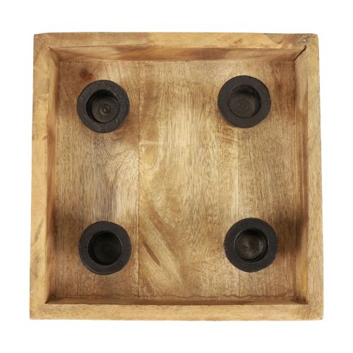 Floristik24 Kerzentablett Holz Tablett Natur Stabkerzenhalter 20cm