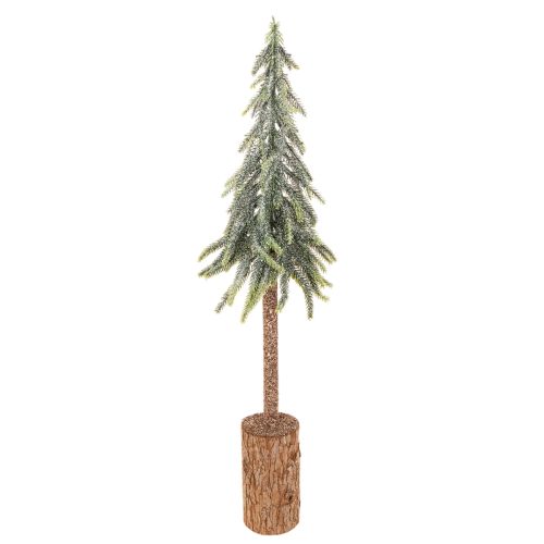 Künstlicher Tannenbaum 60cm gefrostet mit Holzsockel winterliche Dekoration