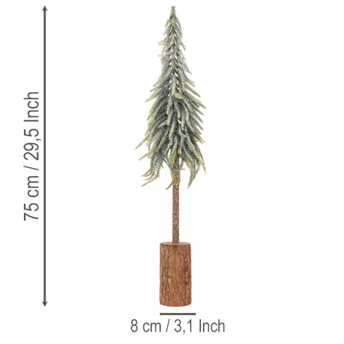 Tanne künstlich mit Schneeoptik auf Holzsockel 75cm für Winter- und Weihnachtsdeko | Floristik24.at