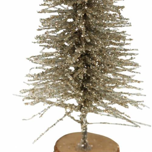 Floristik24 Deko-Tannenbaum Champagner Glitzer 8cm 24St