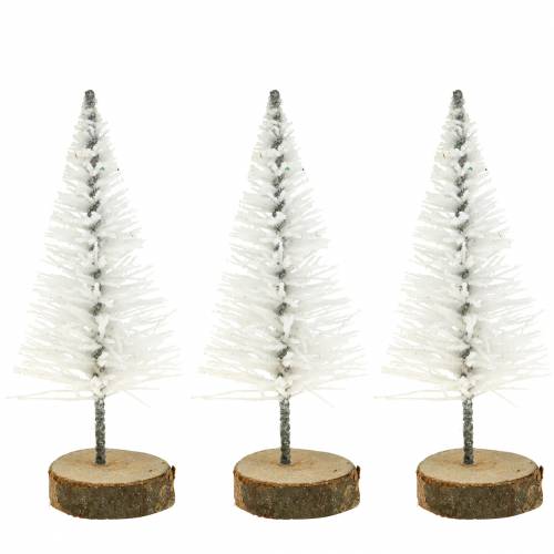 Floristik24 Deko-Tannenbaum Weiß Glitzer 8cm 24St