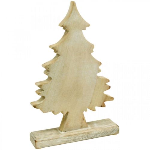 Floristik24 Deko Tannenbaum Holz Weiß gewaschen Tischdeko Advent 32×20×5,5cm