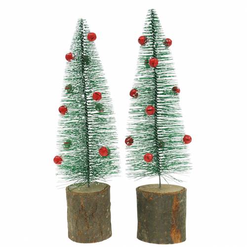 Floristik24 Tannenbaum Grün beschneit Ø6cm H20cm 4St