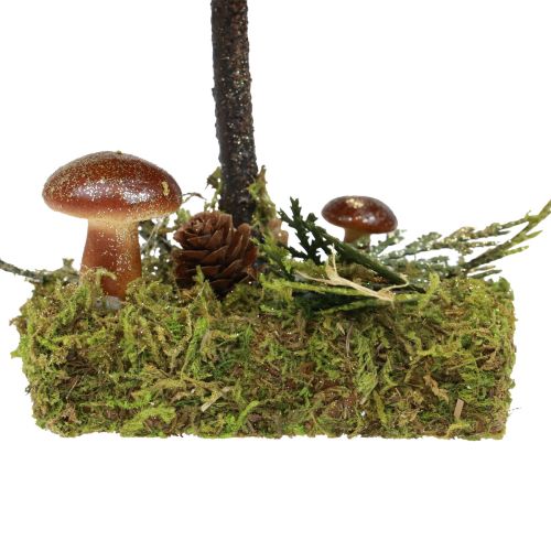 Floristik24 Tannen Deko Baum Moos Zapfen Pilze Grün Gold H35cm