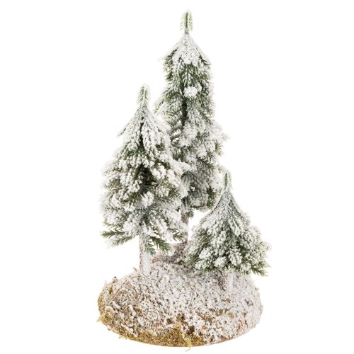 Künstliche Schneetannen 29cm auf Styroporunterlage mit Moos für Tisch- und Weihnachtsdekoration | Floristik24.at