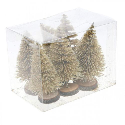 Artikel Mini Tannenbäume Tischdeko Gold Weihnachtsdeko H7cm 6St