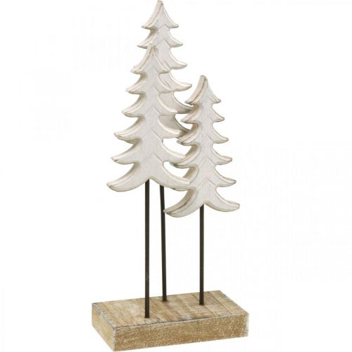 Floristik24 Weihnachtsdeko Tannenbaum Holz Weiß auf Sockel H28cm