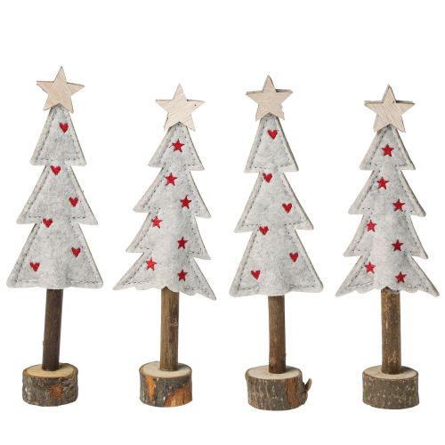 Artikel Tannenbaum Deko Filz Stern Herz Beige Rot H21cm 4 St