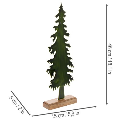 Deko-Tannenbaum aus Metall auf Holzfuß 46 cm grün | Floristik24.at