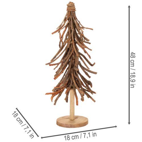 Tannenbaum aus Weidenzweigen auf Holzsockel 48 cm natur | Floristik24.at